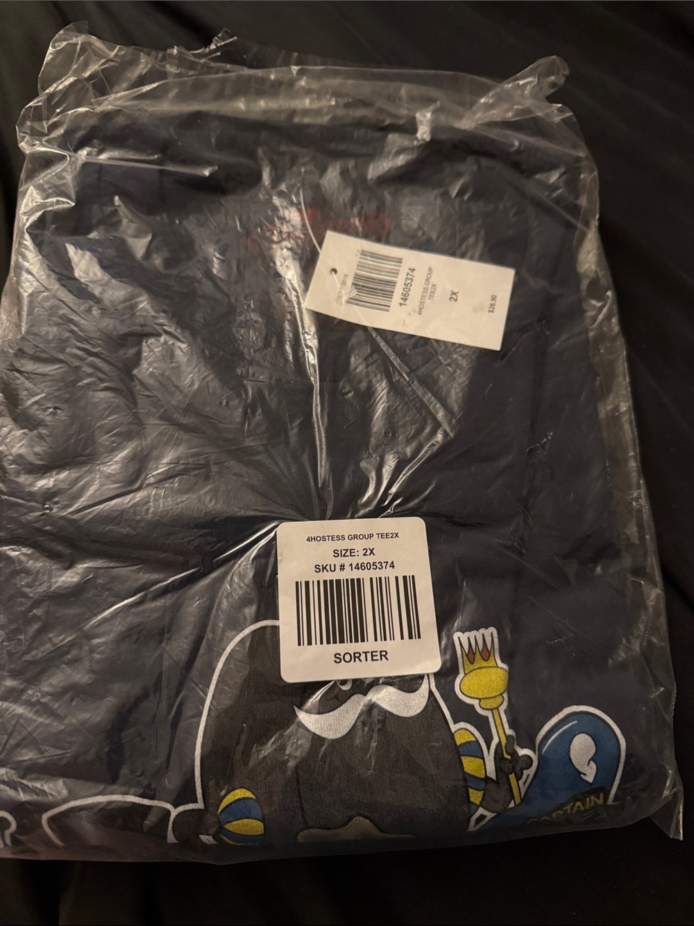 Hot Topic Black Short Sleeve Graphic Tee with Yellow & Blue Accents